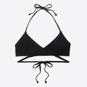 J. Crew Wrap-Front Halter Bikini Top in Navy